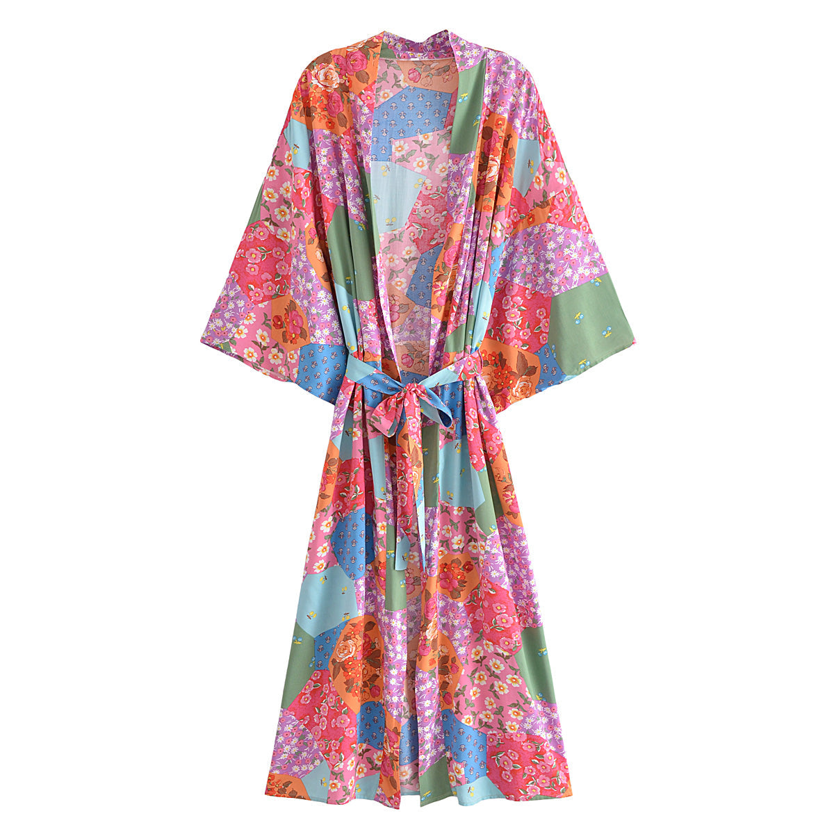 Barcelona Lace up Kimono Robe Multi