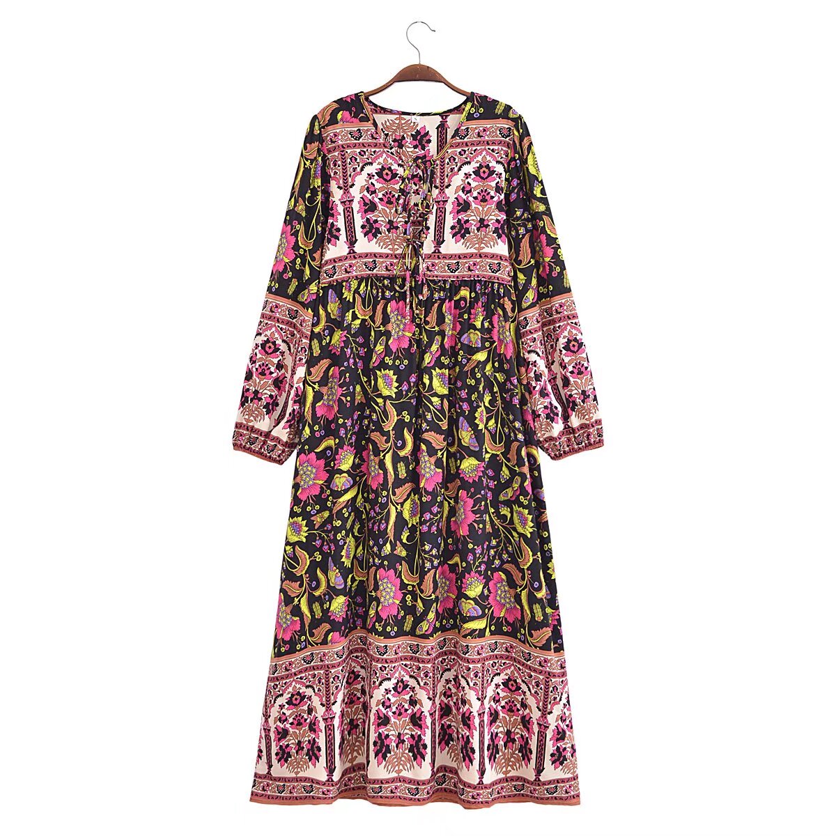 A Line Printed Maxi Dress Image 4