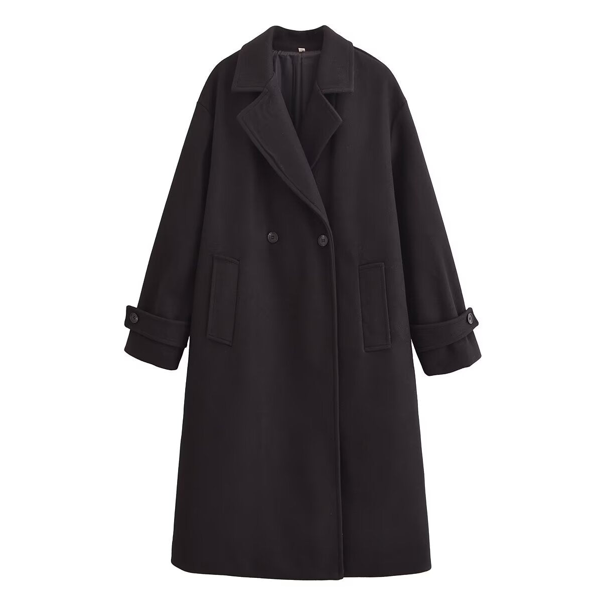 Woolen Trench Coat Black