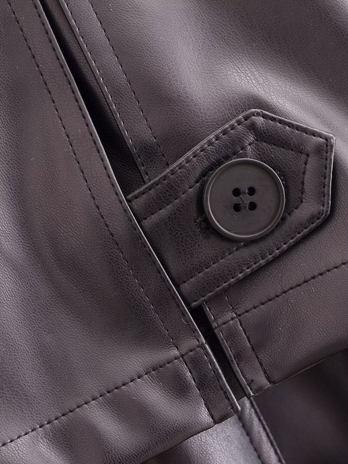Artificial Leather Long Coat