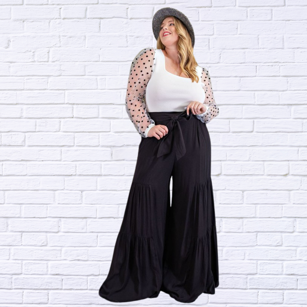 Women's Black Super Swingy Wide Leg Woven Pants