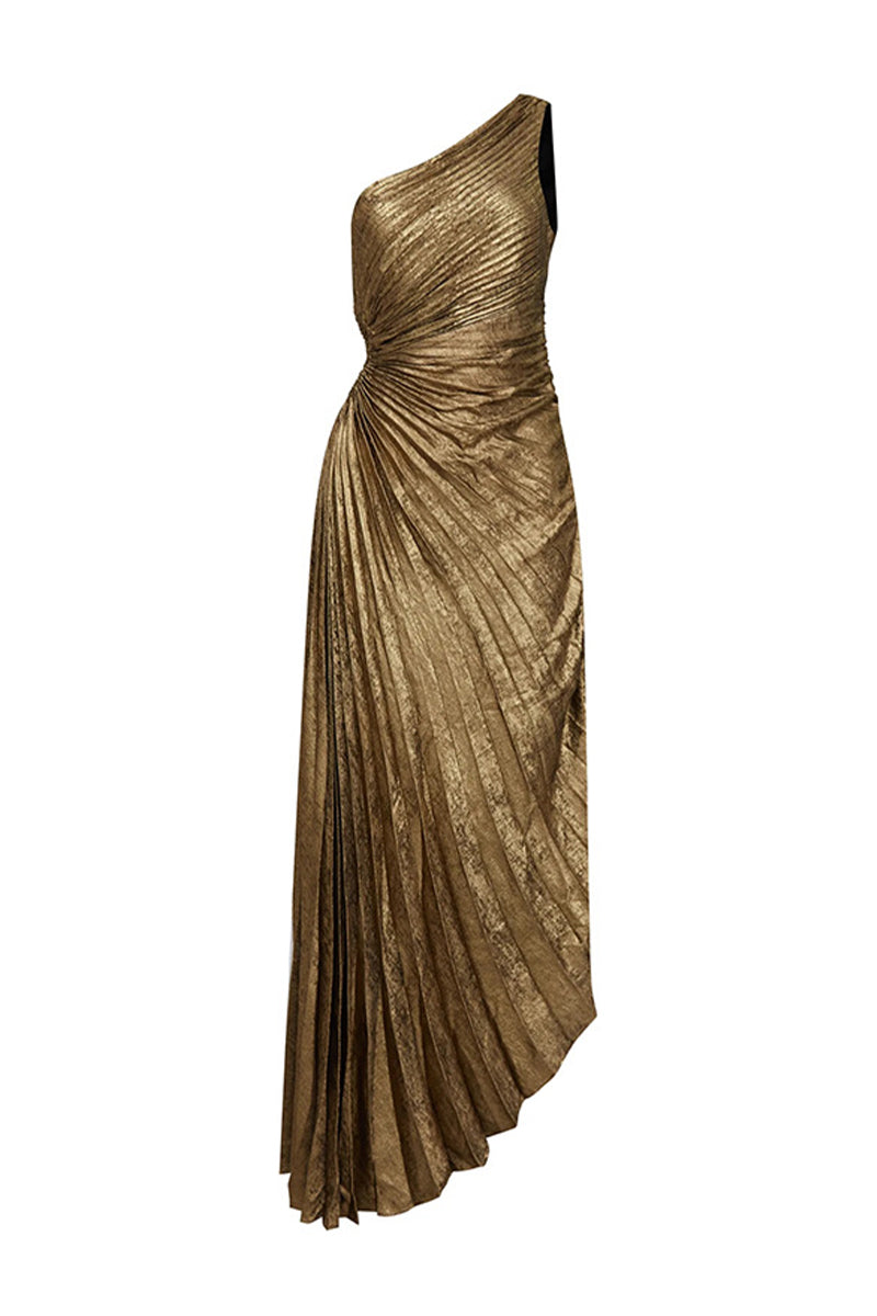 Sexy Irregular Pleated Sloping Shoulder Evening Dresses