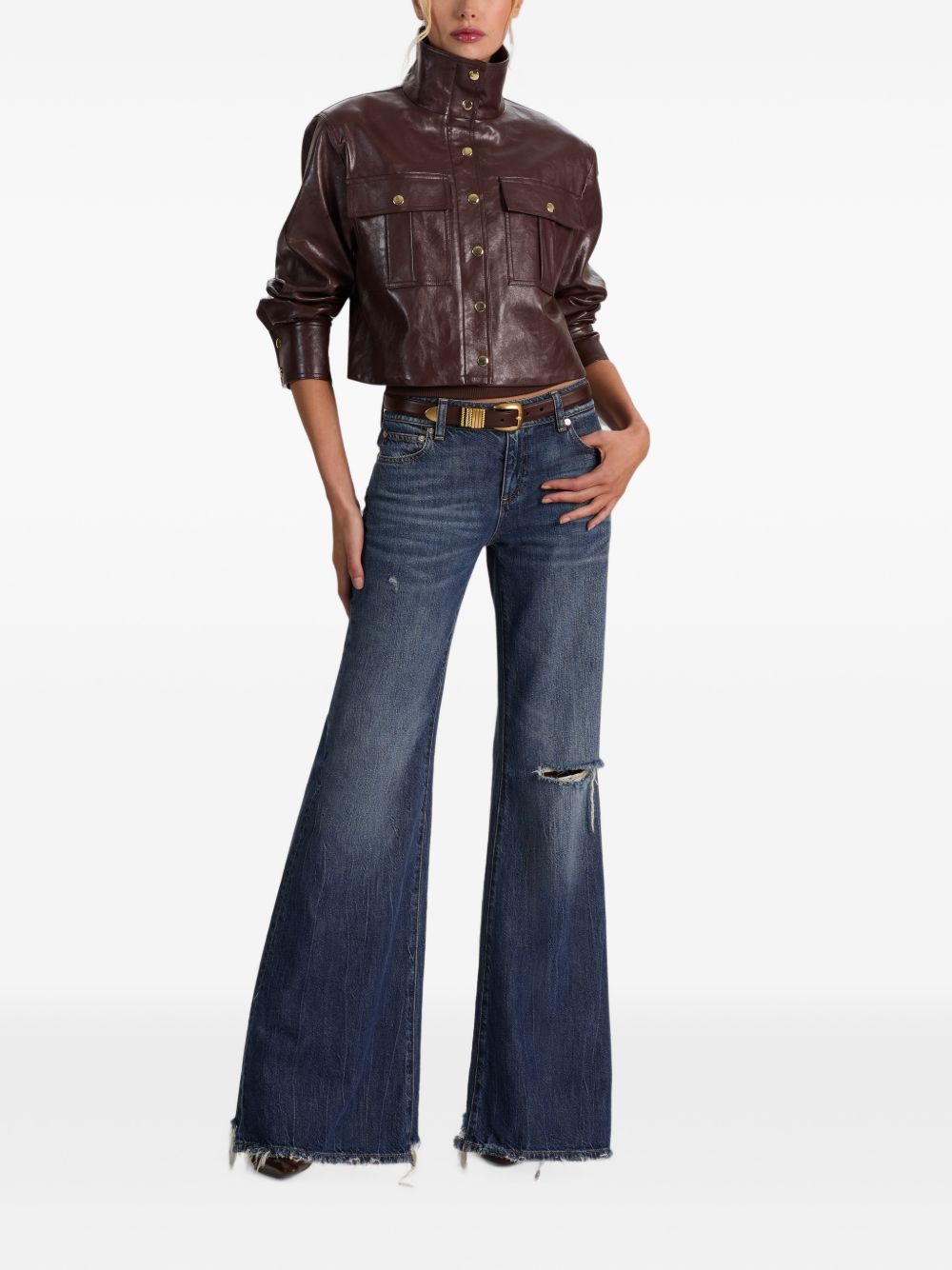Alice + Olivia James vegan leather jacket