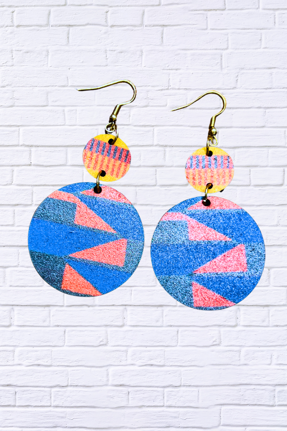 Multi Color Wooden Earrings