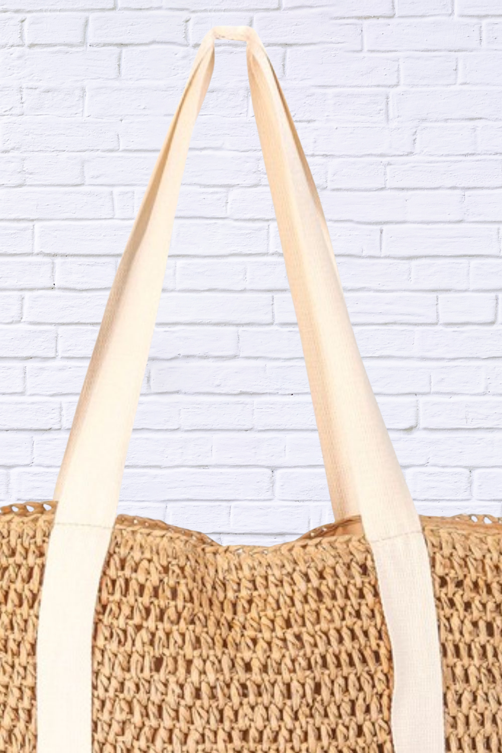 Fame Straw Braided Hat Carrier Tote Bag