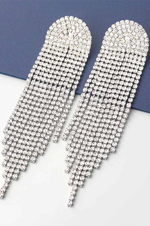 Sparkly Luxury Rhinestone Dangle Tassel Earrings