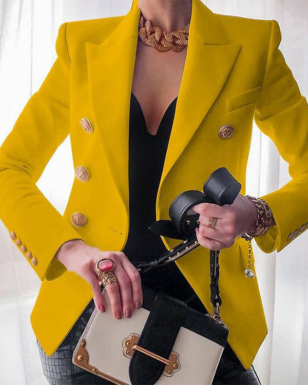 Clidress Double Breasted Leisure Suit Blazer