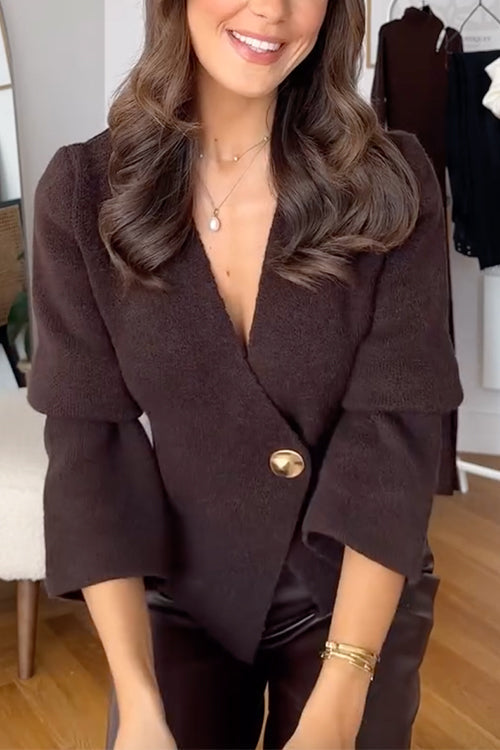 Chicest V Neck Button Up Sweater Cardigan