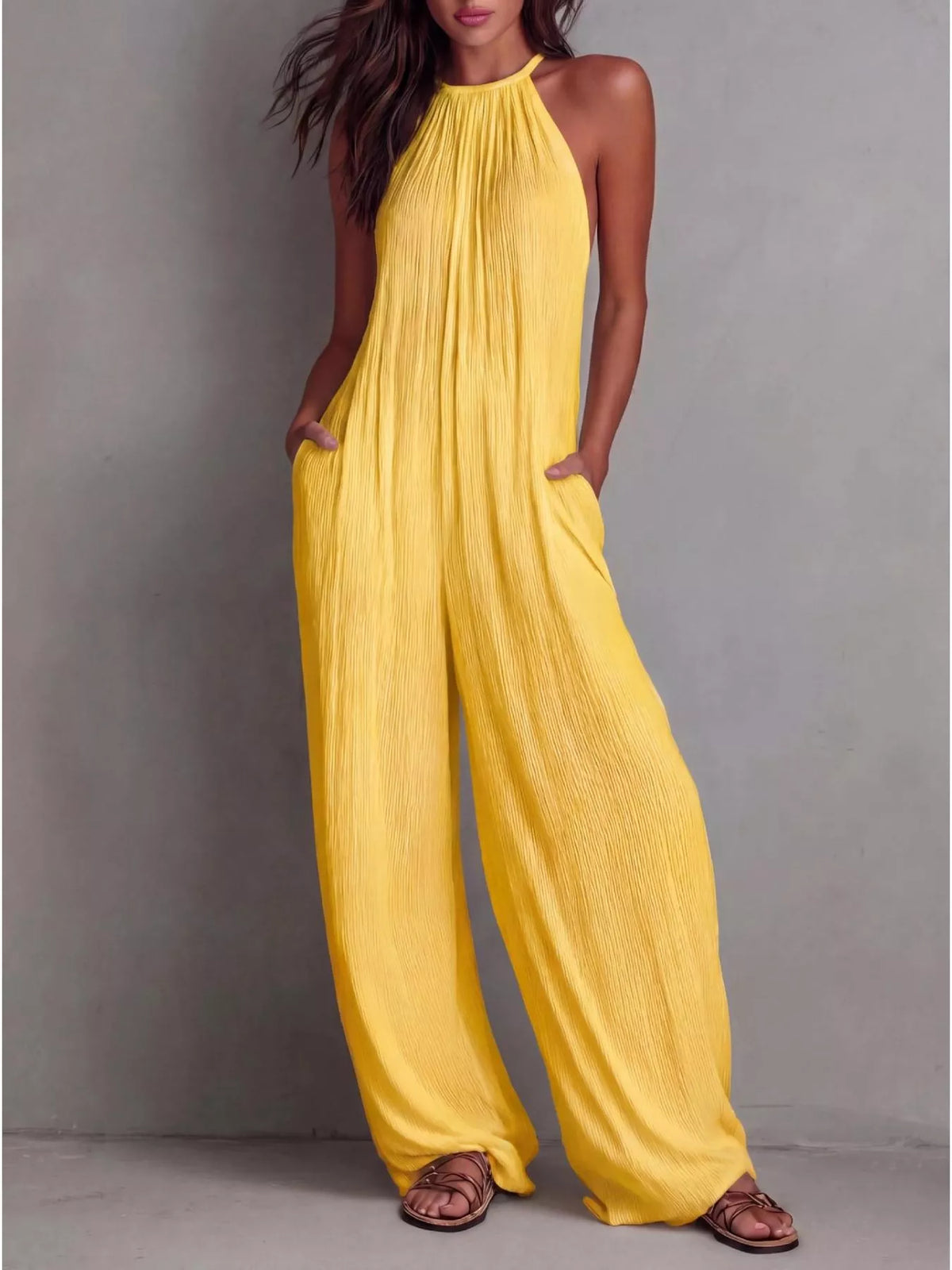 Sleeveless Wide-Leg Jumpsuit