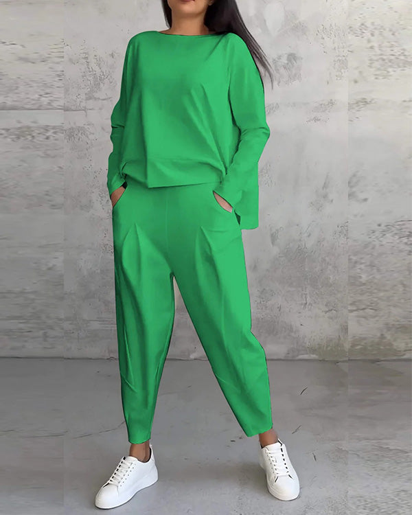 Clidress Suit Stlye T-shirt & Pencil Pant 2 Piece Set