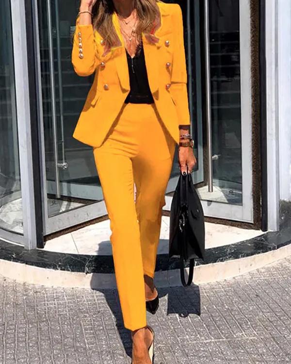 Clidress Double Breasted Suit Set