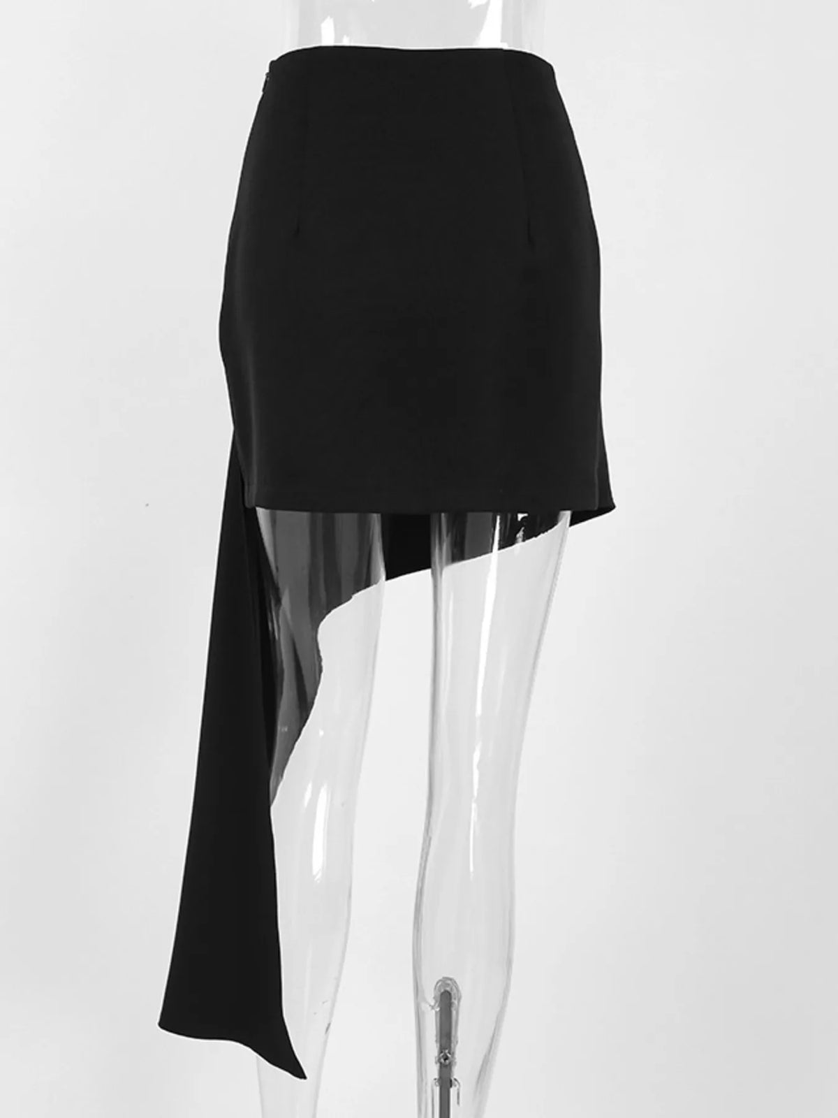 Asymmetric High-Waisted Draped Mini Skirt