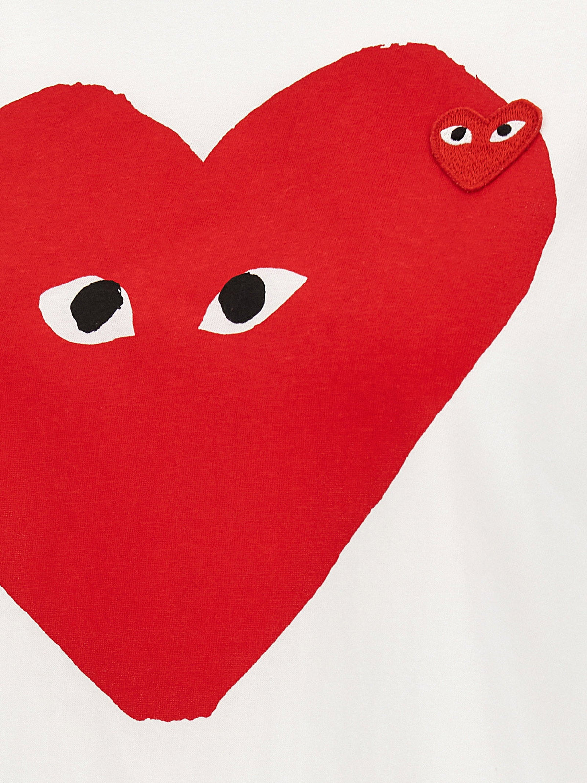 Comme Des Garçons Play White Double Heart Emblem T-shirt
