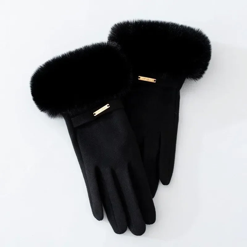 Chic Plush Cuff Winter Gloves
