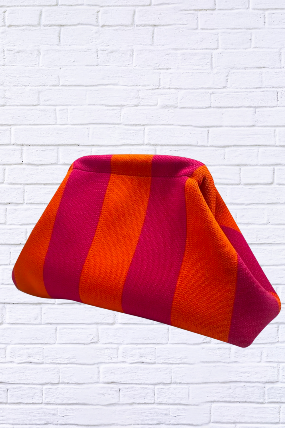 Make Up Bag or Clutch Bag orange and Cerise Pink