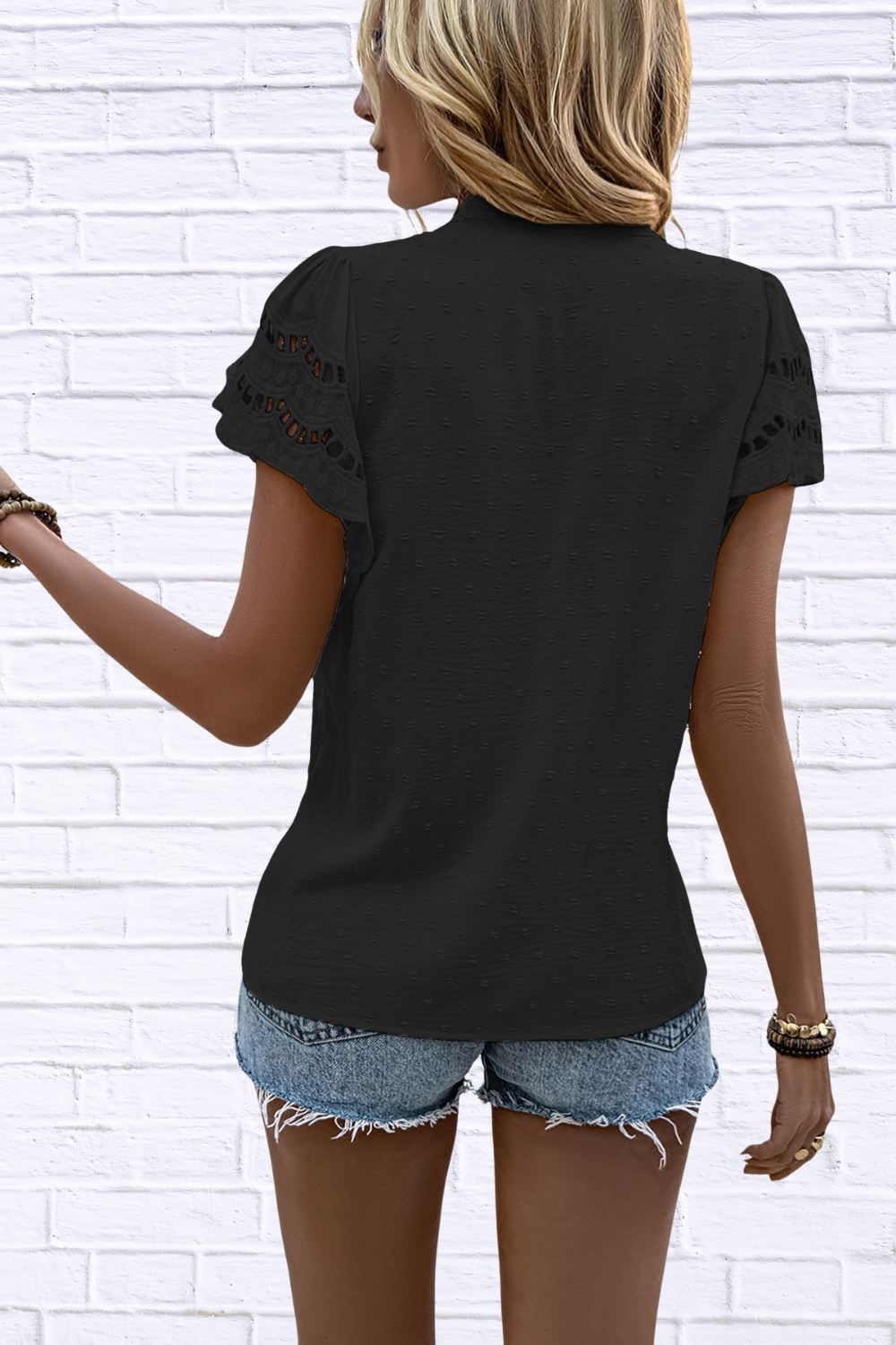 Swiss Dot Short Sleeve Shirt