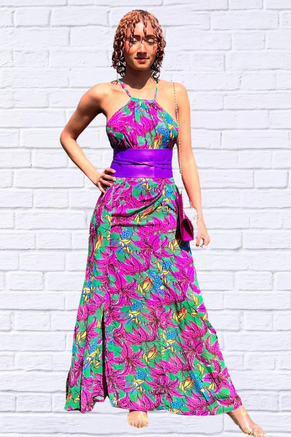Sibella Maxi Chiffon Dress: Elegance in Every Step Floral Cheetah