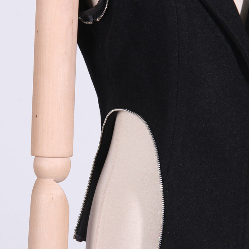 Zipper Asymmetric High-Grade Blazer