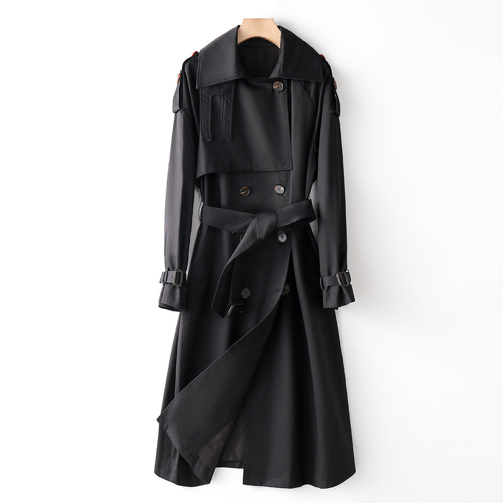 Overknee Slimming Trench Coat XS Black