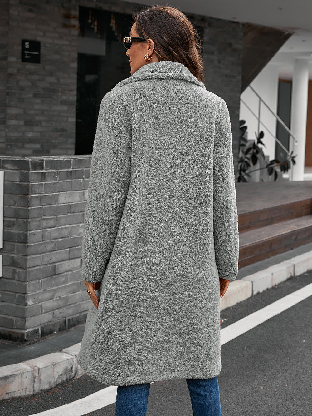 Plush Lamb Wool Trench Coat