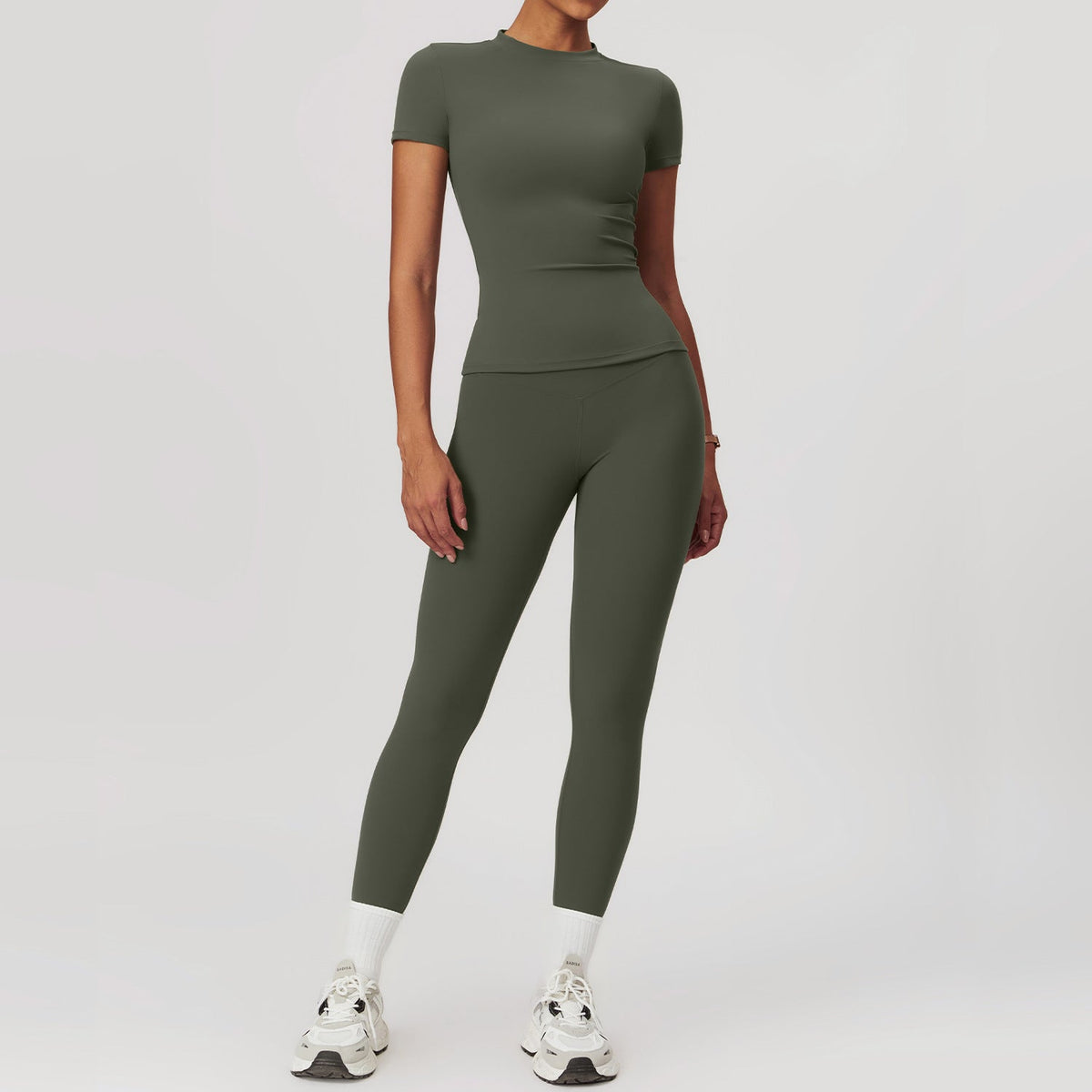 Fitted Active Yoga Set Green
