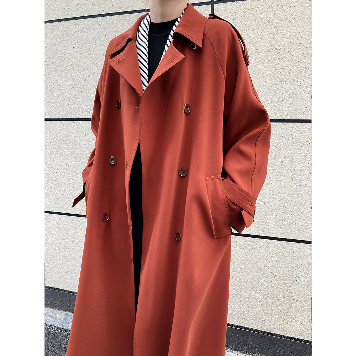 Draping Loose Trench Coat Hawthorn Red
