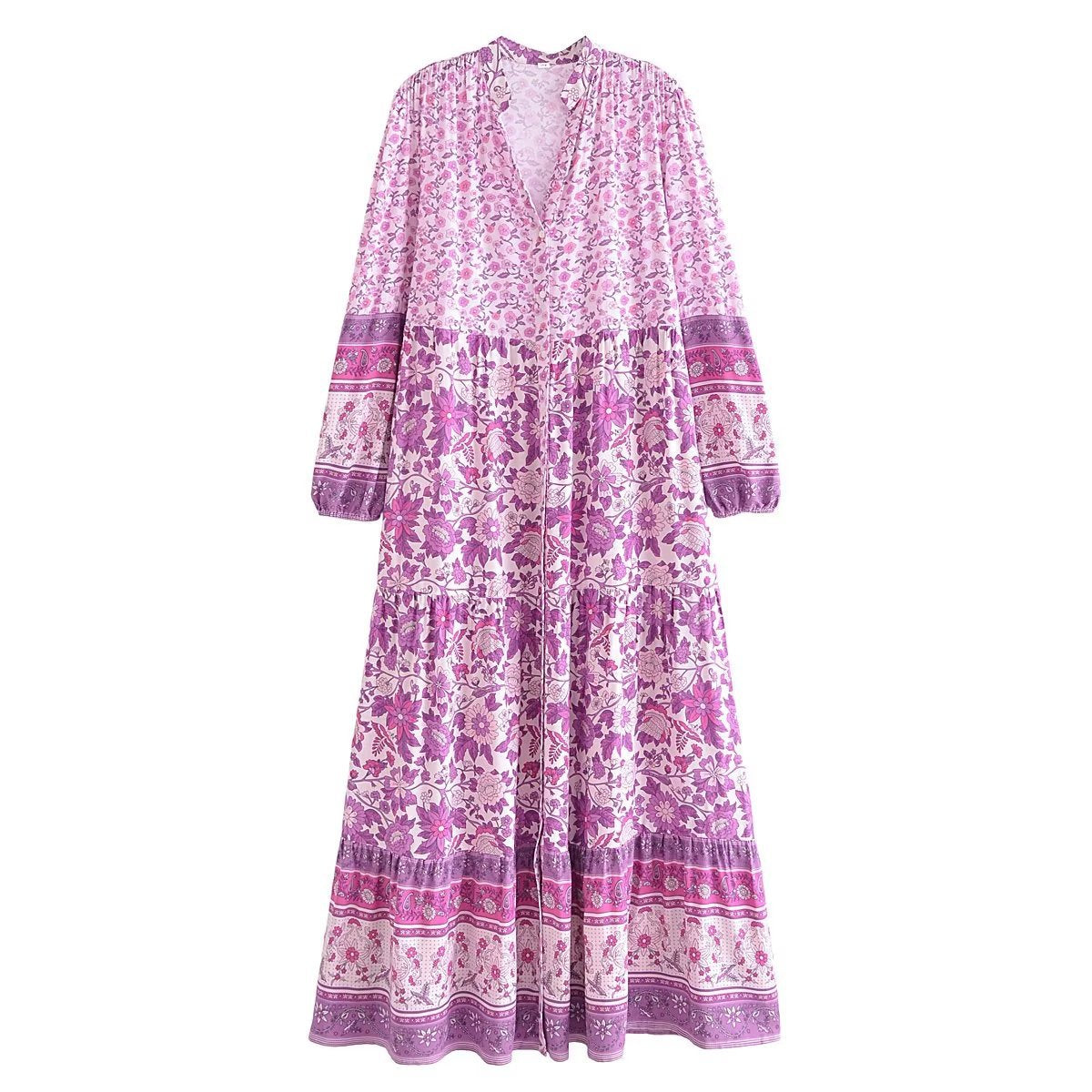 Kendra Floral V neck Maxi Pink