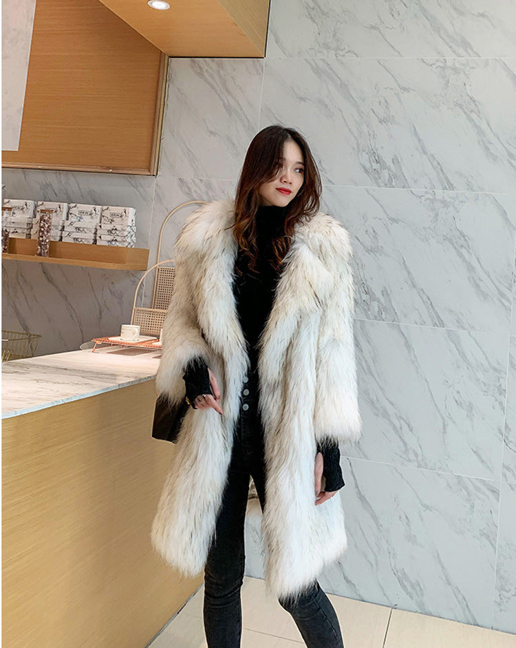 Raccoon Fur Loose Trench Coat