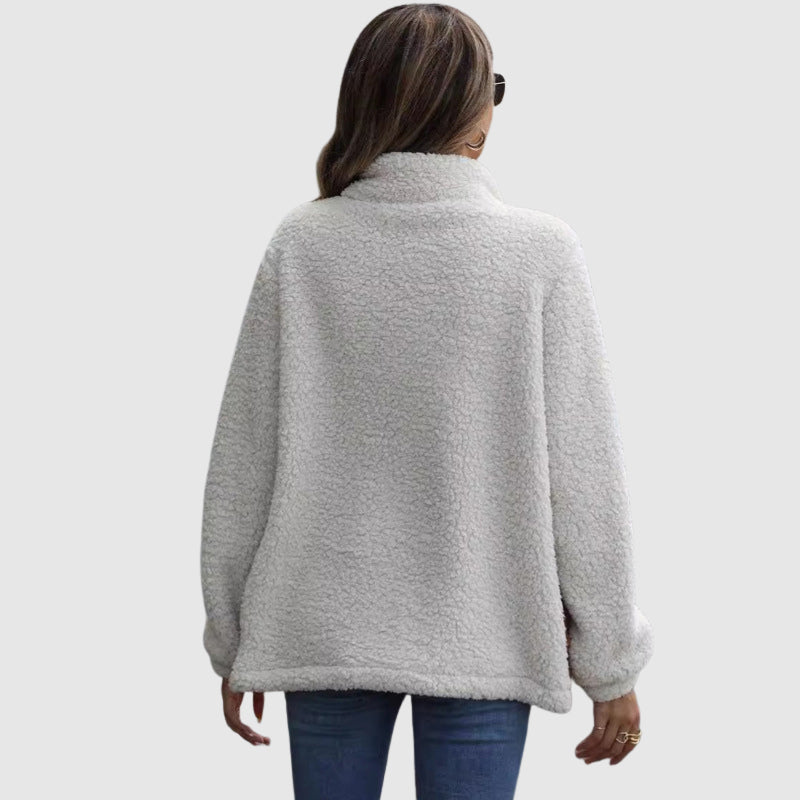 Quilted Plush Patchwork Women’s Winter Jacket
