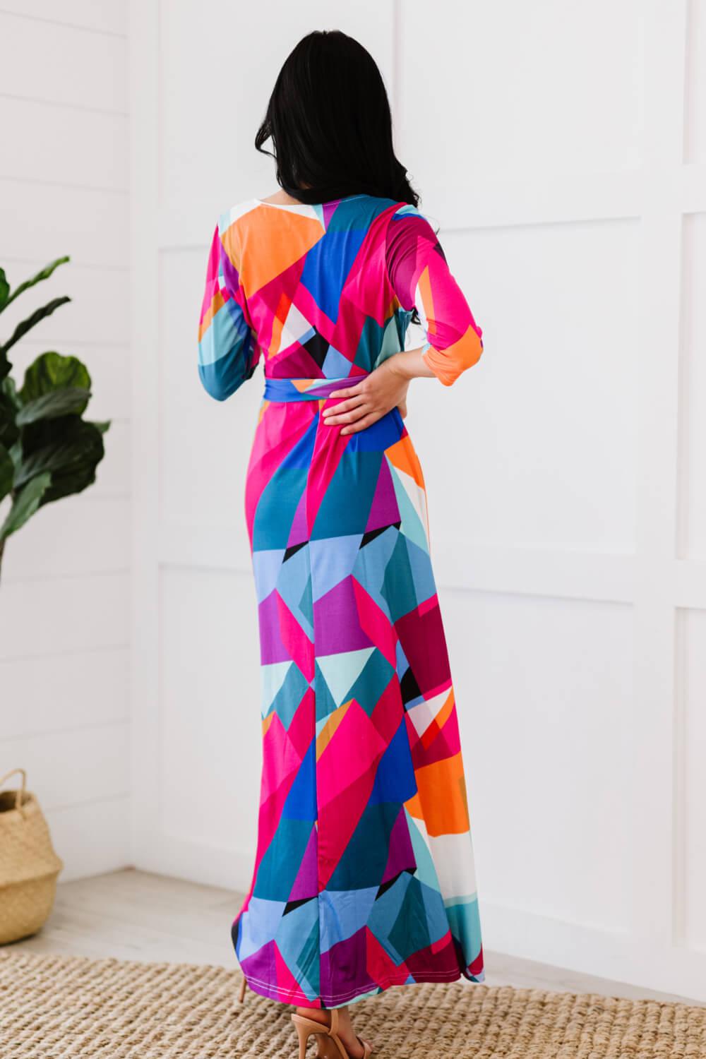 Retro Shapeshifter Geometric Maxi Dress