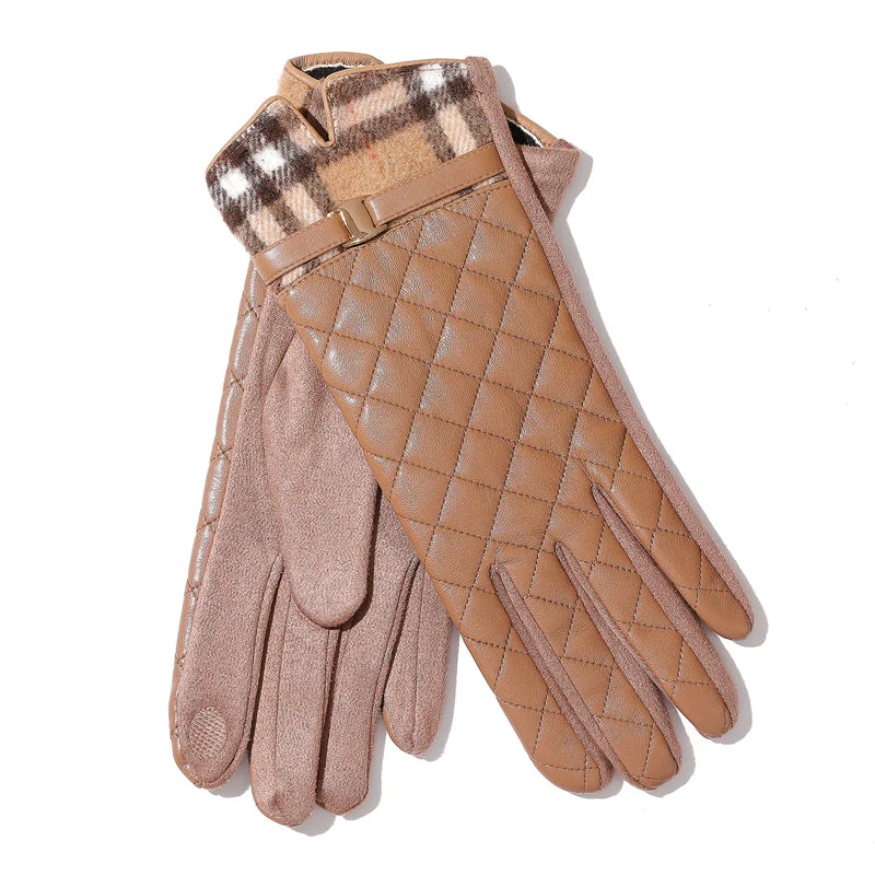 Sofia Amoretti Winter Gloves with Checkered Cuff
