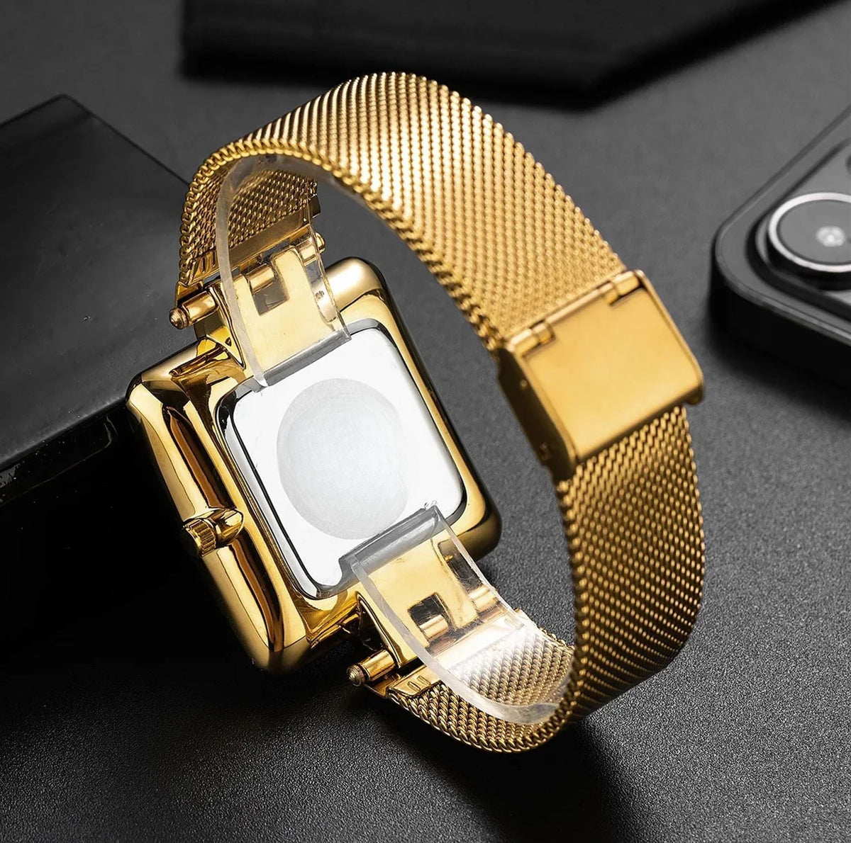 Statement Bold Gold Mesh Watch