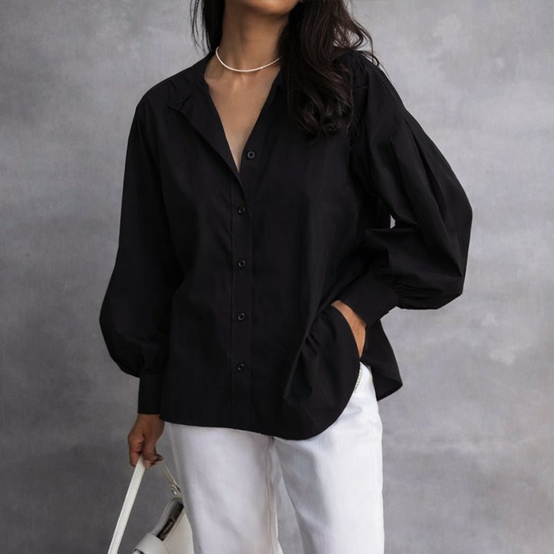 Valentina Rossi Oversized Blouse with Bishop Sleeves