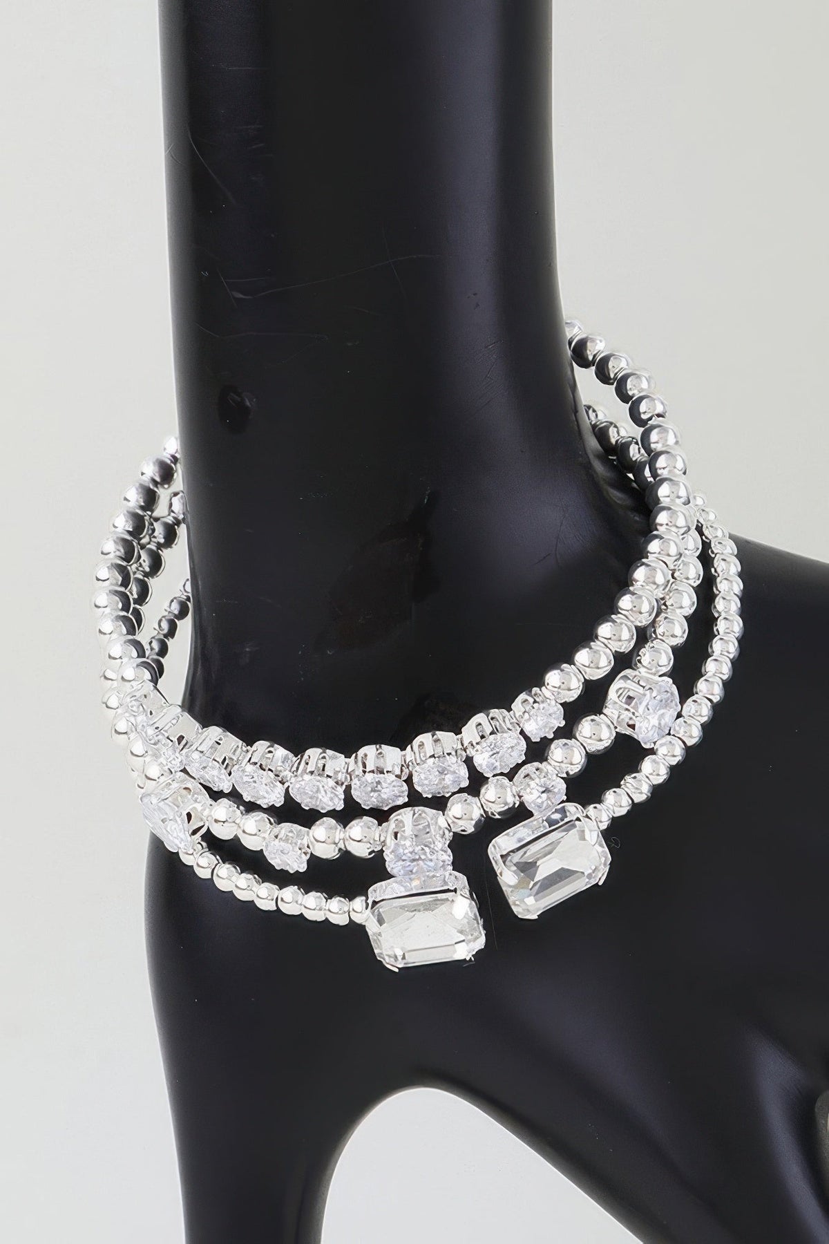 Multi Cubic Zirconia Beaded Bracelet