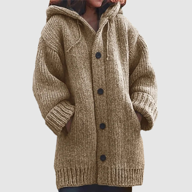 Women’s Hooded Oversized Chunky Knit Cardigan