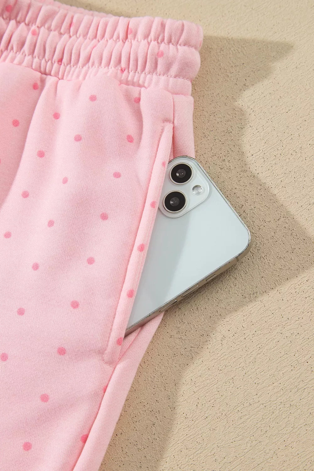 Polka Dot Printed Oversized Hoodie Casual Shorts 2pcs Set