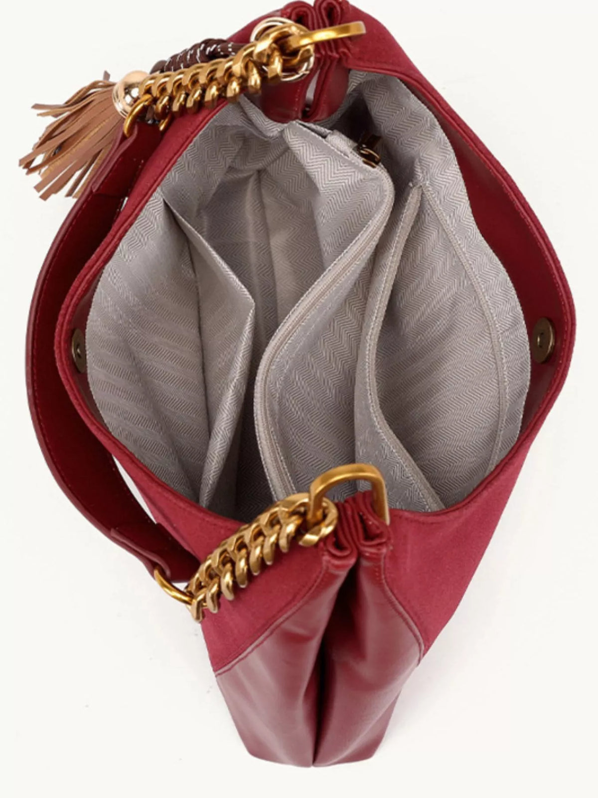 Chain Strap Tassel Charm Shoulder Bag