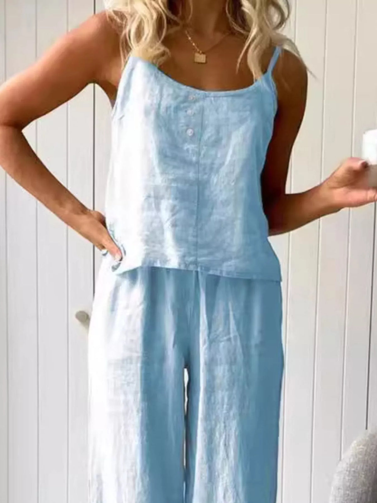Scoop Neck Cami and Pants Set