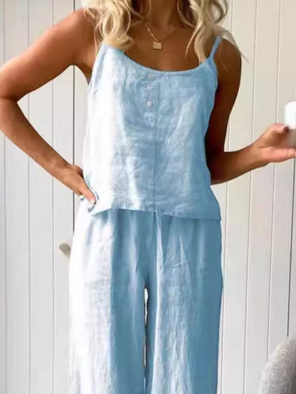 Scoop Neck Cami and Pants Set
