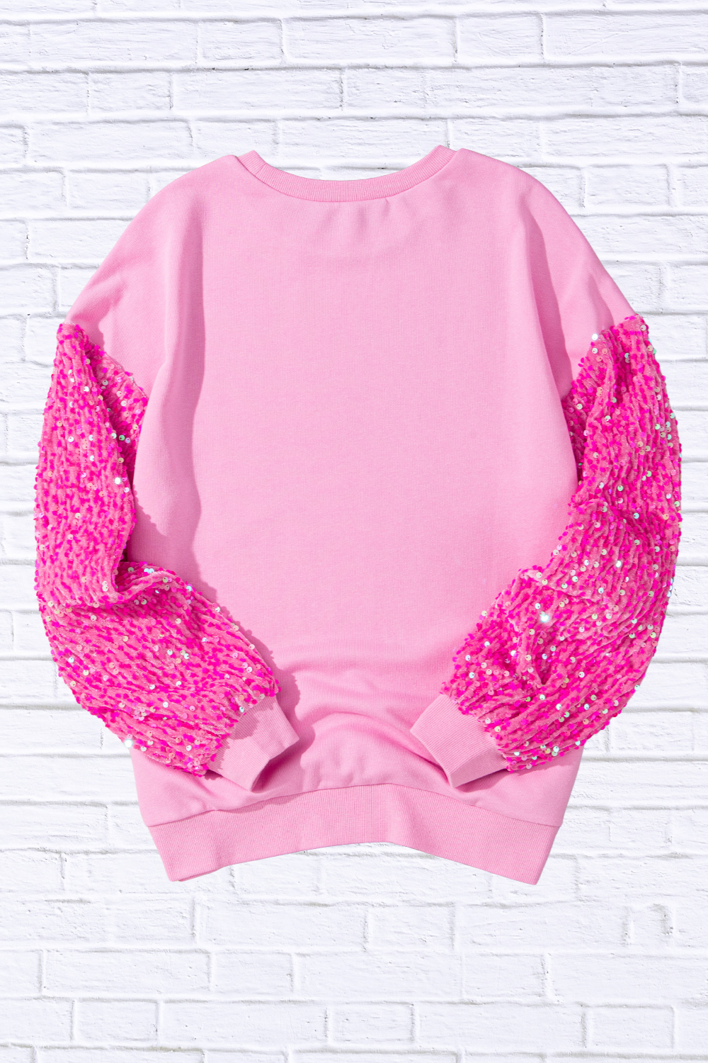 Valentine’s Day Sequin Heart Long Sleeve Sweatshirt