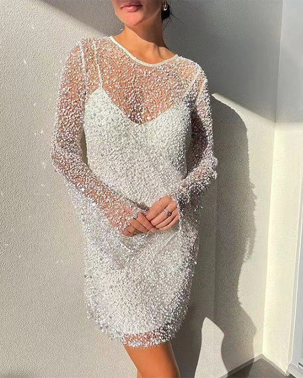 Clidress Glittering Nail Pearl 2 Pieces Dress