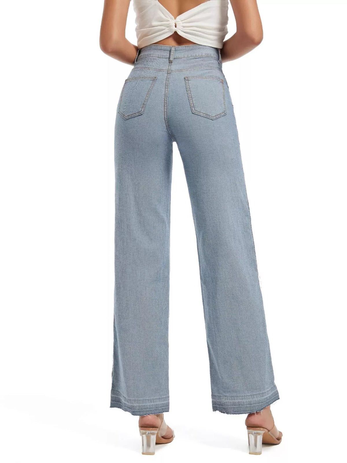 High-Waisted Two Tone Jeans