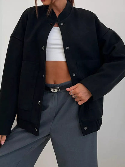 Snap-Button Bomber Jacket