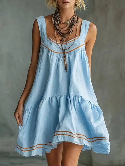 Full Size Sleeveless Tiered Mini Dress Plus Size