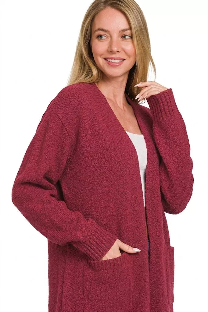 Zenana Open Front Sweater Cardigan