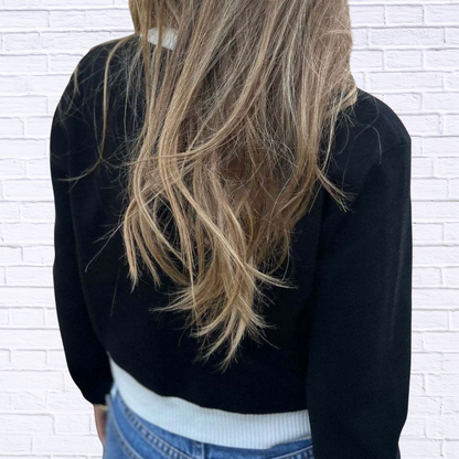 Contrast Trim Button Up Cardigan