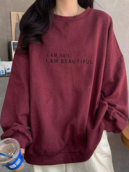 Letter Graphic Crew Neck Sweatshirt