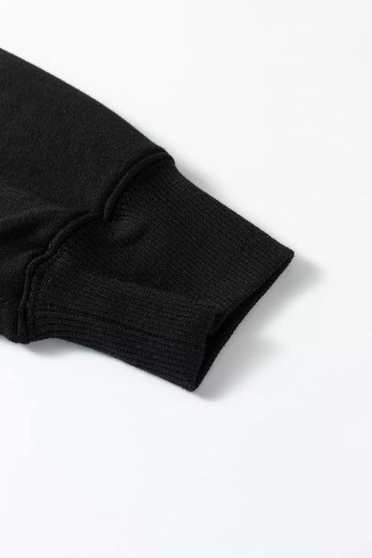 Collared V Neck Pullover Sweatshirt Sweatpants Set