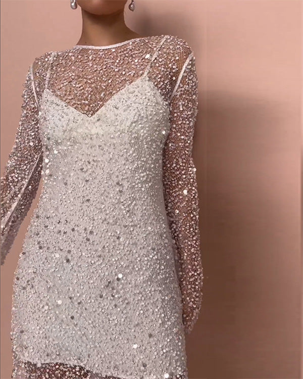 Clidress Glittering Nail Pearl 2 Pieces Dress