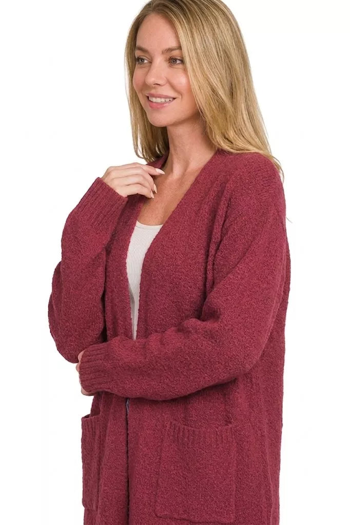 Zenana Open Front Sweater Cardigan